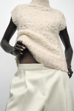 Outlet JERSEY CHALECO PUNTO ESTRUCTURA Mujer Cárdigan / Jerséis|Punto