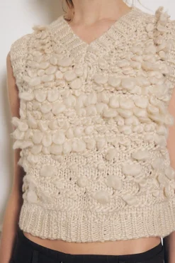 Fashion JERSEY CHALECO PUNTO ESTRUCTURA Mujer Cárdigan / Jerséis|Punto