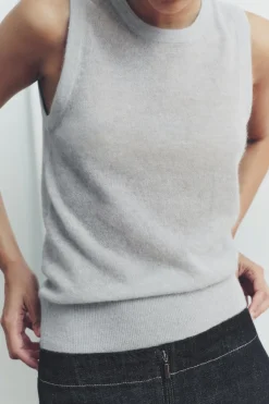 New JERSEY CHALECO PUNTO FINO CON LANA Y ALPACA Mujer Cárdigan / Jerséis|Punto