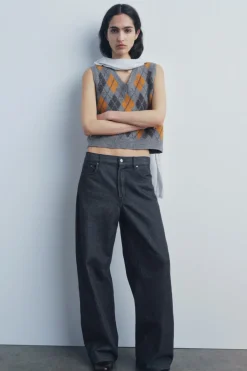 Sale JERSEY CHALECO PUNTO JACQUARD ROMBOS Mujer Cárdigan / Jerséis|Punto