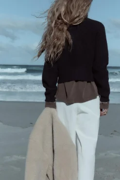 Best JERSEY CHALECO PUNTO LAZO Mujer Cárdigan / Jerséis|Punto