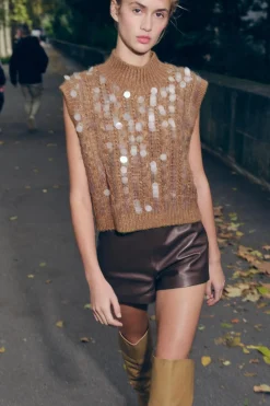 Clearance JERSEY CHALECO PUNTO LENTEJUELAS Mujer Cárdigan / Jerséis|Punto