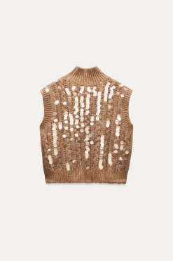 Clearance JERSEY CHALECO PUNTO LENTEJUELAS Mujer Cárdigan / Jerséis|Punto