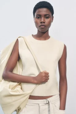 Discount JERSEY CHALECO PUNTO LISO Mujer Cárdigan / Jerséis|Punto