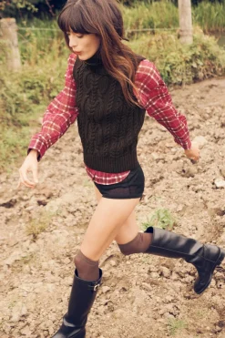 Fashion JERSEY CHALECO PUNTO OCHOS Mujer Cárdigan / Jerséis|Punto