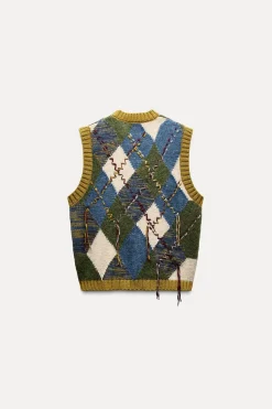 Best JERSEY CHALECO PUNTO ROMBOS Mujer Cárdigan / Jerséis|Punto