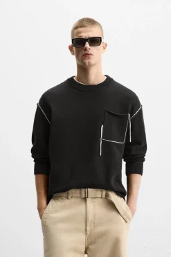 Discount JERSEY CINTA CONTRASTE Hombre Jerséis / Chaquetas