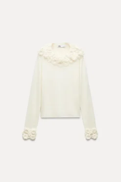 Discount JERSEY COMBINADO FLORES CON ALPACA Y LANA Mujer Cárdigan / Jerséis|Punto