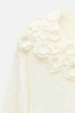 Discount JERSEY COMBINADO FLORES CON ALPACA Y LANA Mujer Cárdigan / Jerséis|Punto