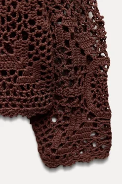 Online JERSEY CROCHET CUELLO ASIMÉTRICO Mujer Cárdigan / Jerséis|Punto