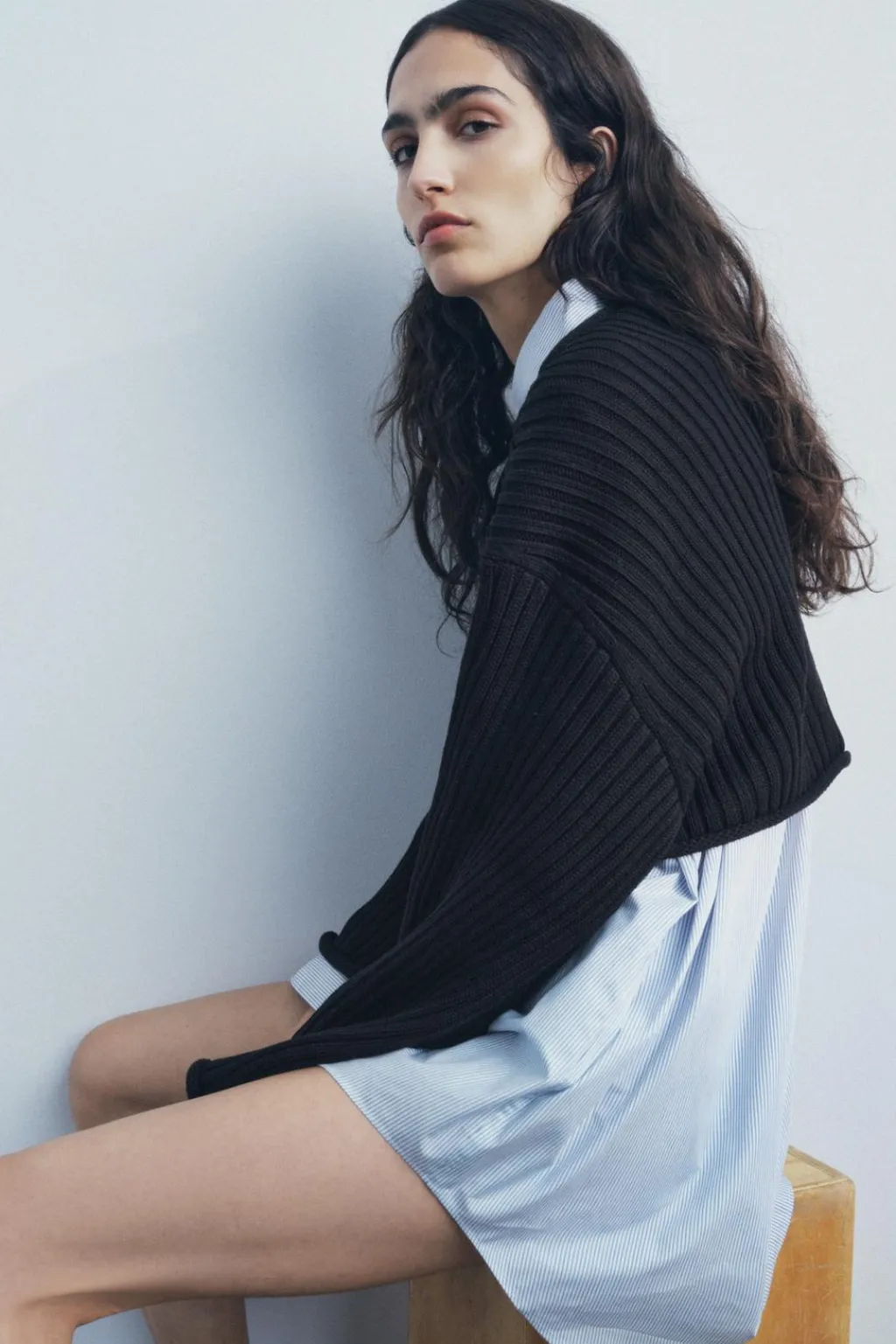 Online JERSEY CROP PUNTO RIB Mujer Cárdigan / Jerséis|Punto