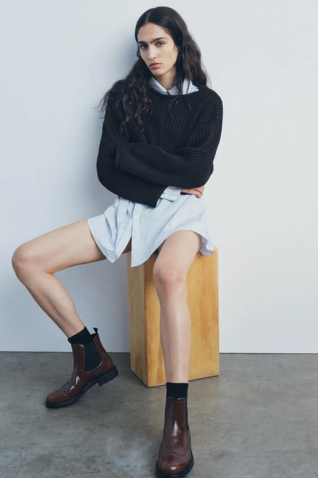 Online JERSEY CROP PUNTO RIB Mujer Cárdigan / Jerséis|Punto