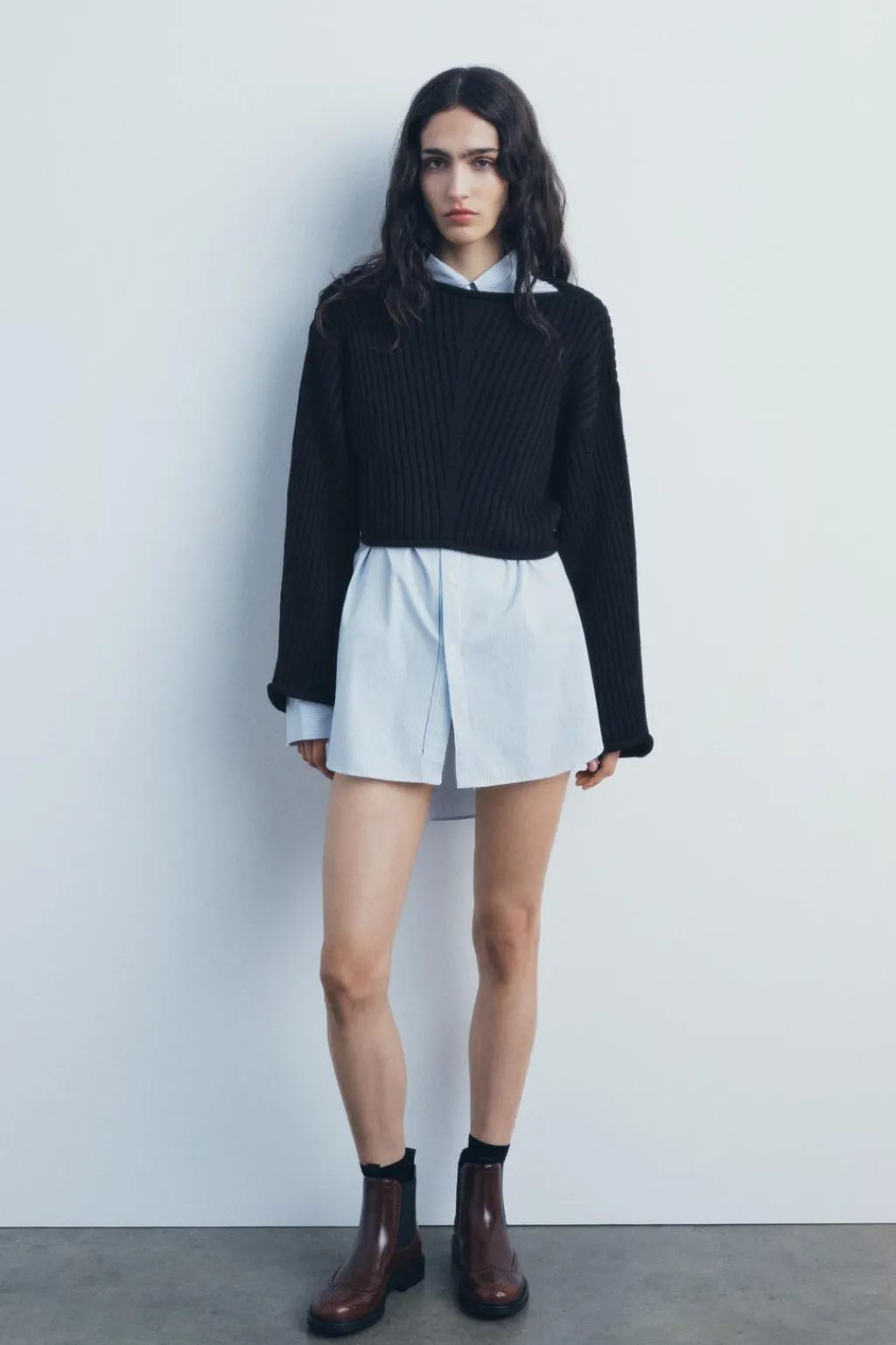 Online JERSEY CROP PUNTO RIB Mujer Cárdigan / Jerséis|Punto