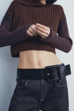 Clearance JERSEY CROP PUNTO RIB Mujer Cárdigan / Jerséis|Punto