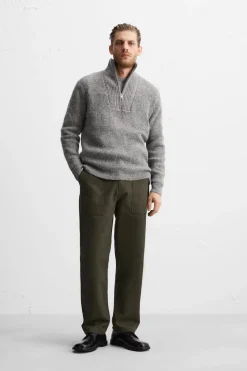 Discount JERSEY CUELLO CREMALLERA TEXTURA Hombre Jerséis / Chaquetas