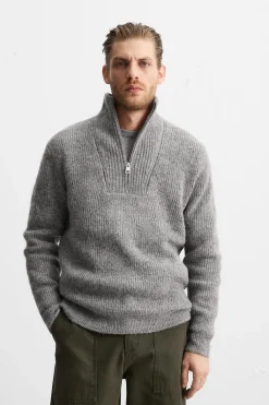 Discount JERSEY CUELLO CREMALLERA TEXTURA Hombre Jerséis / Chaquetas