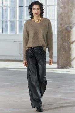 Fashion JERSEY CUELLO PICO CON LANA Y CASHMERE Mujer Cárdigan / Jerséis|Punto