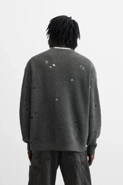 Online JERSEY EFECTO ROTOS ESTAMPADO Hombre Jerséis / Chaquetas