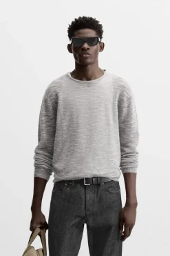 Fashion JERSEY ESTRUCTURA SEMITRANSPARENTE Hombre Jerséis / Chaquetas