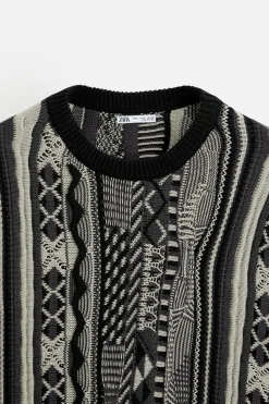 Outlet JERSEY JACQUARD ABSTRACTO Hombre Jerséis / Chaquetas