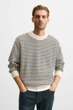 Hot JERSEY JACQUARD RAYAS Hombre Jerséis / Chaquetas