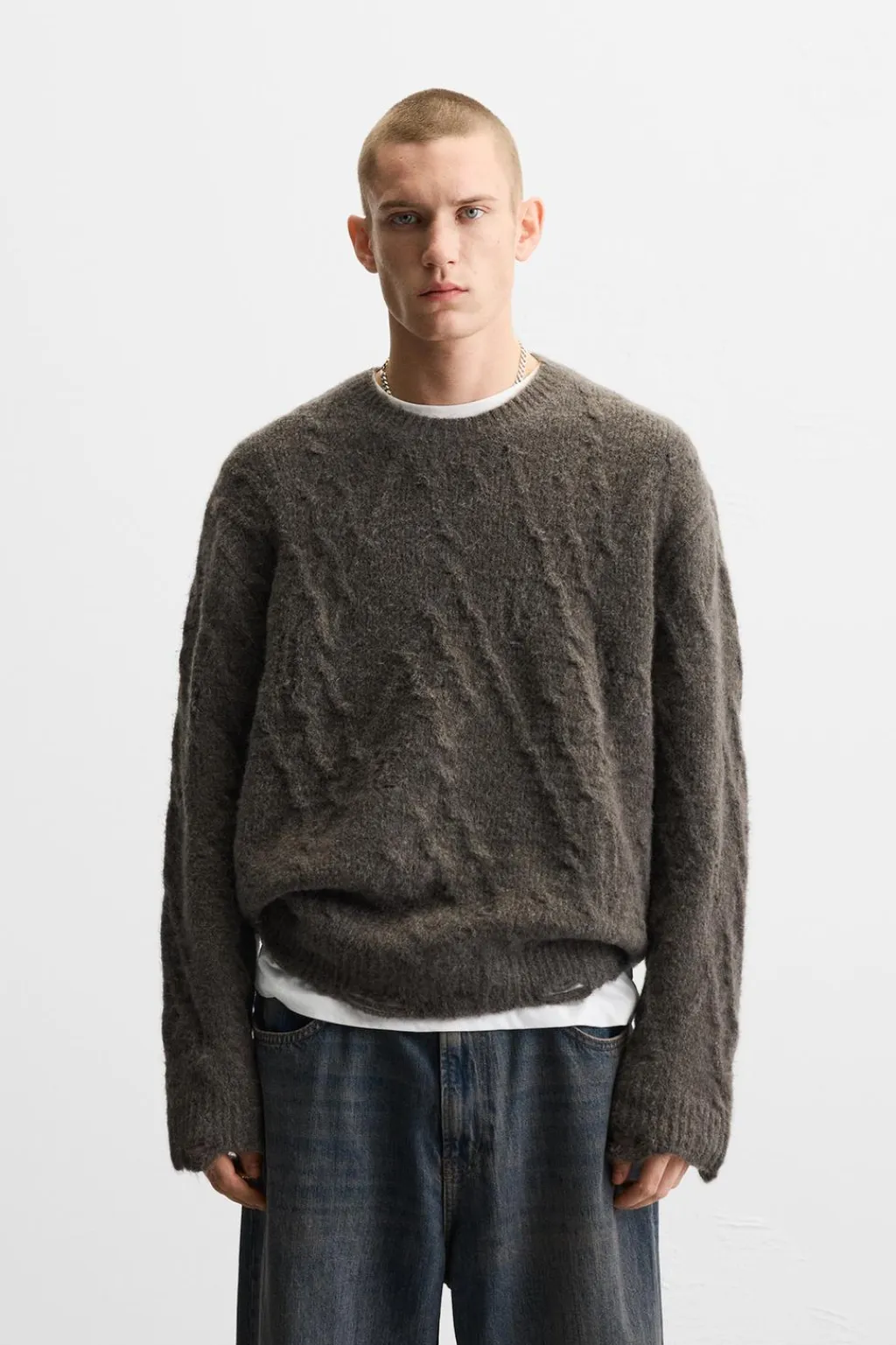 Hot JERSEY JACQUARD ROTOS Hombre Jerséis / Chaquetas