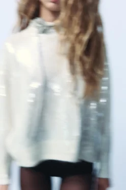 Sale JERSEY OVERSIZE LENTEJUELAS CON ALPACA Y LANA Mujer Cárdigan / Jerséis|Punto