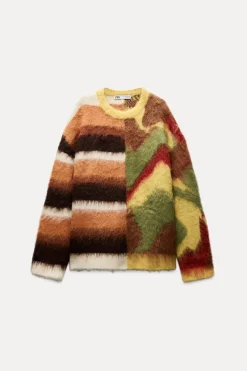 New JERSEY OVERSIZE PUNTO JACQUARD Mujer Cárdigan / Jerséis|Punto