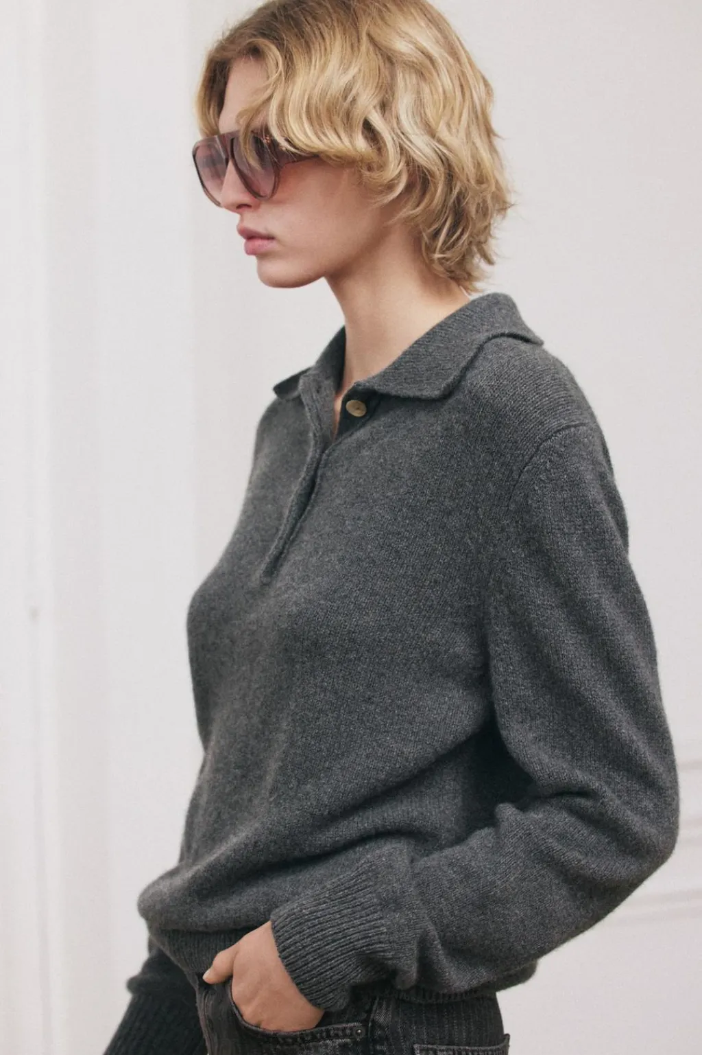 Hot JERSEY POLO CASHMERE Mujer Cárdigan / Jerséis|Punto