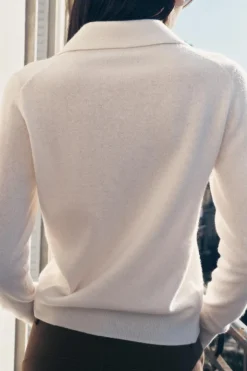 Fashion JERSEY POLO CON CASHMERE Y LANA Mujer Cárdigan / Jerséis|Punto