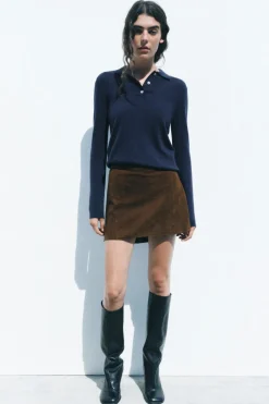 Hot JERSEY POLO LISO 100% LANA Mujer Cárdigan / Jerséis|Punto