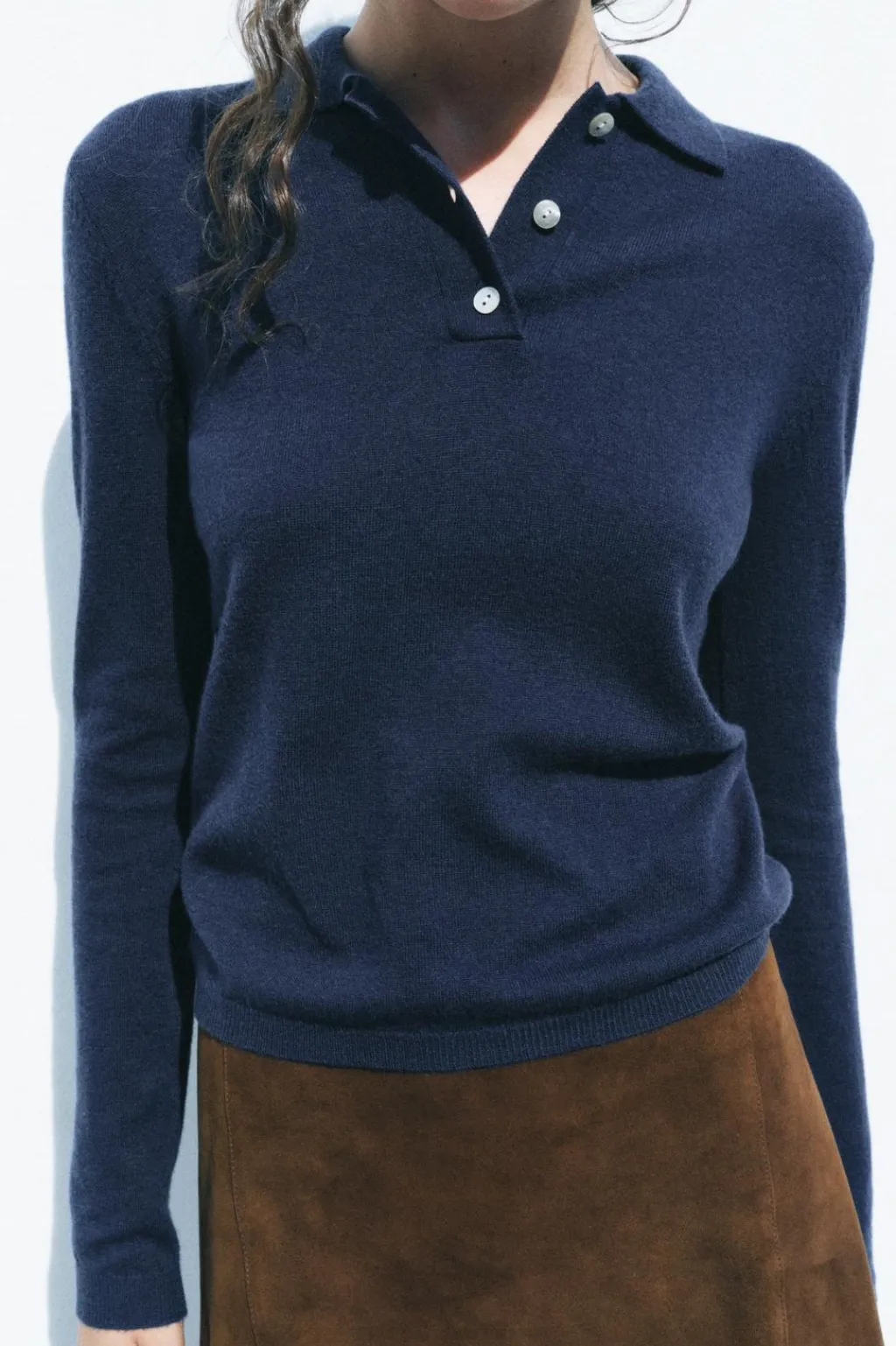 Hot JERSEY POLO LISO 100% LANA Mujer Cárdigan / Jerséis|Punto