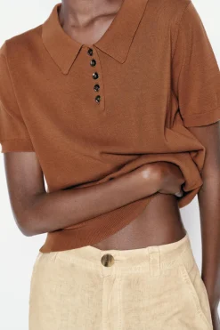 Outlet JERSEY POLO PUNTO LISO Mujer Cárdigan / Jerséis|Punto