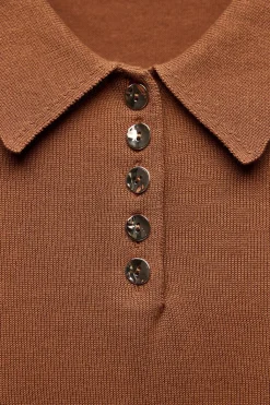 Outlet JERSEY POLO PUNTO LISO Mujer Cárdigan / Jerséis|Punto