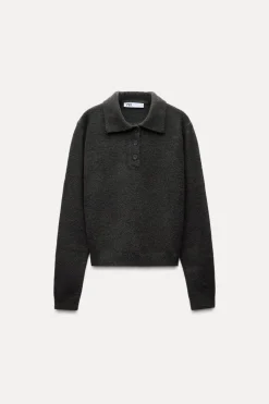 Outlet JERSEY POLO PUNTO LISO Mujer Cárdigan / Jerséis|Punto