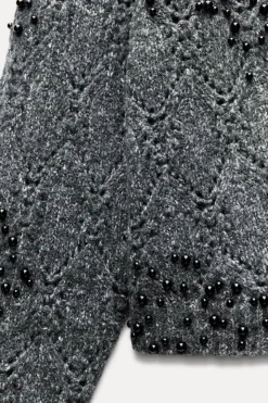 Clearance JERSEY PUNTO ABALORIOS CUT OUT Mujer Cárdigan / Jerséis|Punto