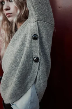 Fashion JERSEY PUNTO BOTONES LATERALES Mujer Cárdigan / Jerséis|Punto