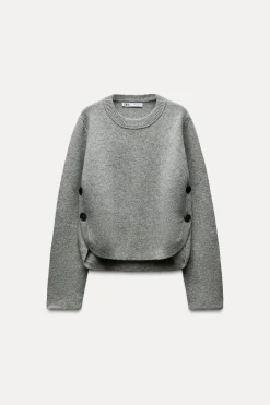 Fashion JERSEY PUNTO BOTONES LATERALES Mujer Cárdigan / Jerséis|Punto