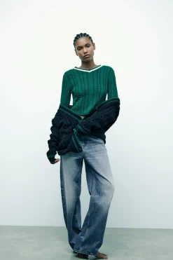 Sale JERSEY PUNTO CABLES Mujer Cárdigan / Jerséis|Punto