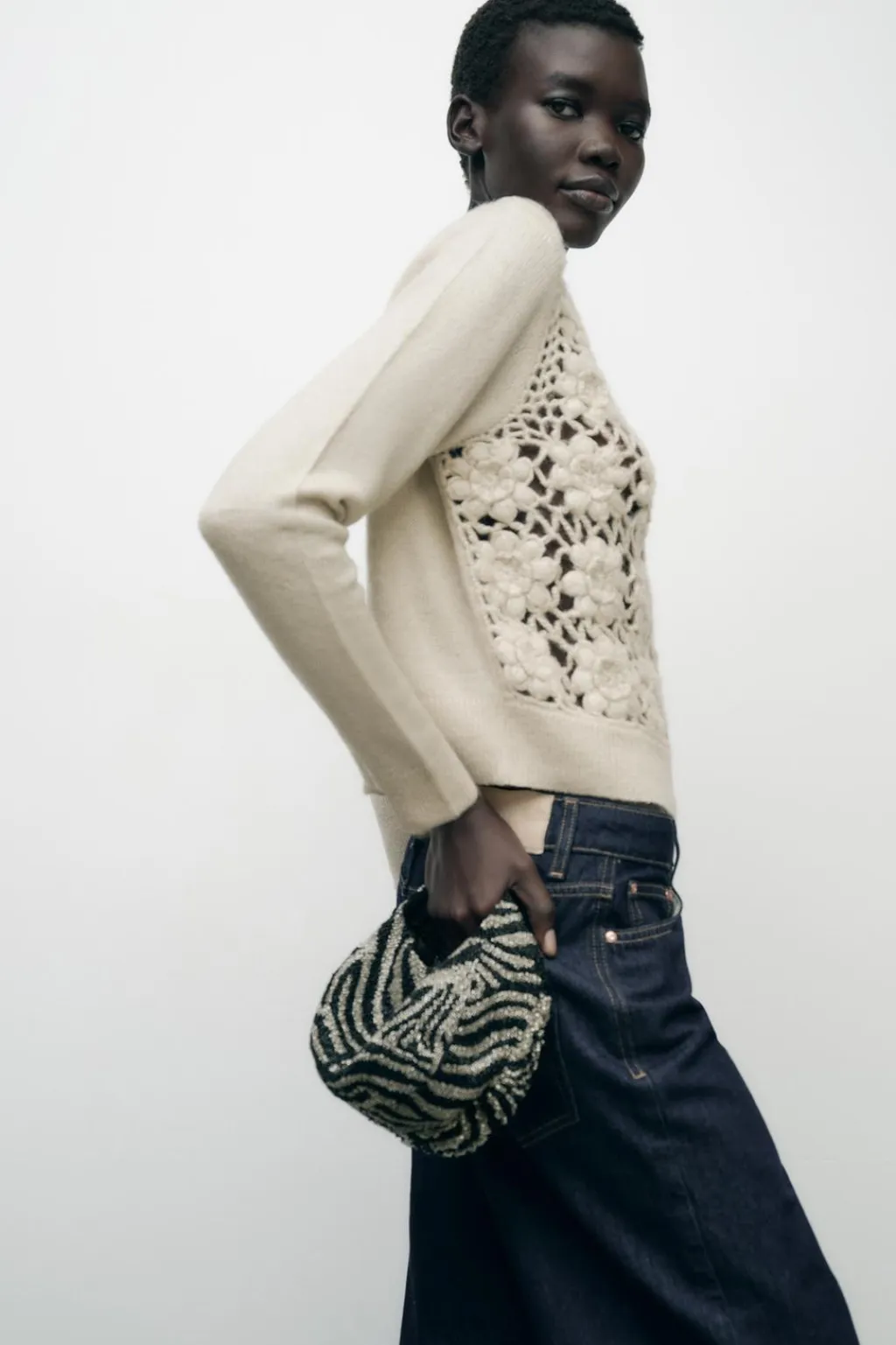 Hot JERSEY PUNTO COMBINADO CROCHET Mujer Cárdigan / Jerséis|Punto