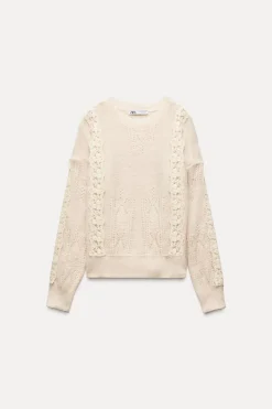 Hot JERSEY PUNTO COMBINADO ENCAJE Mujer Cárdigan / Jerséis|Punto