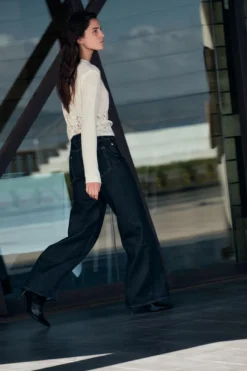 Best JERSEY PUNTO COMBINADO ENCAJE Mujer Cárdigan / Jerséis|Punto