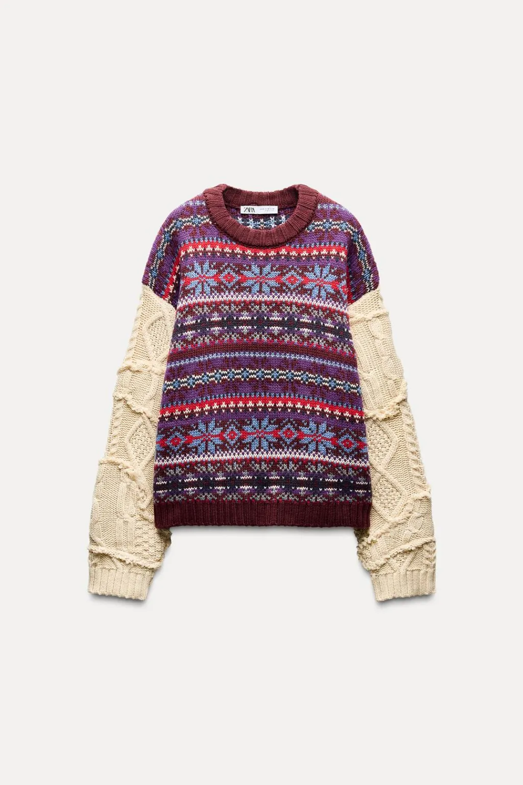 Discount JERSEY PUNTO COMBINADO JACQUARD Mujer Cárdigan / Jerséis|Punto