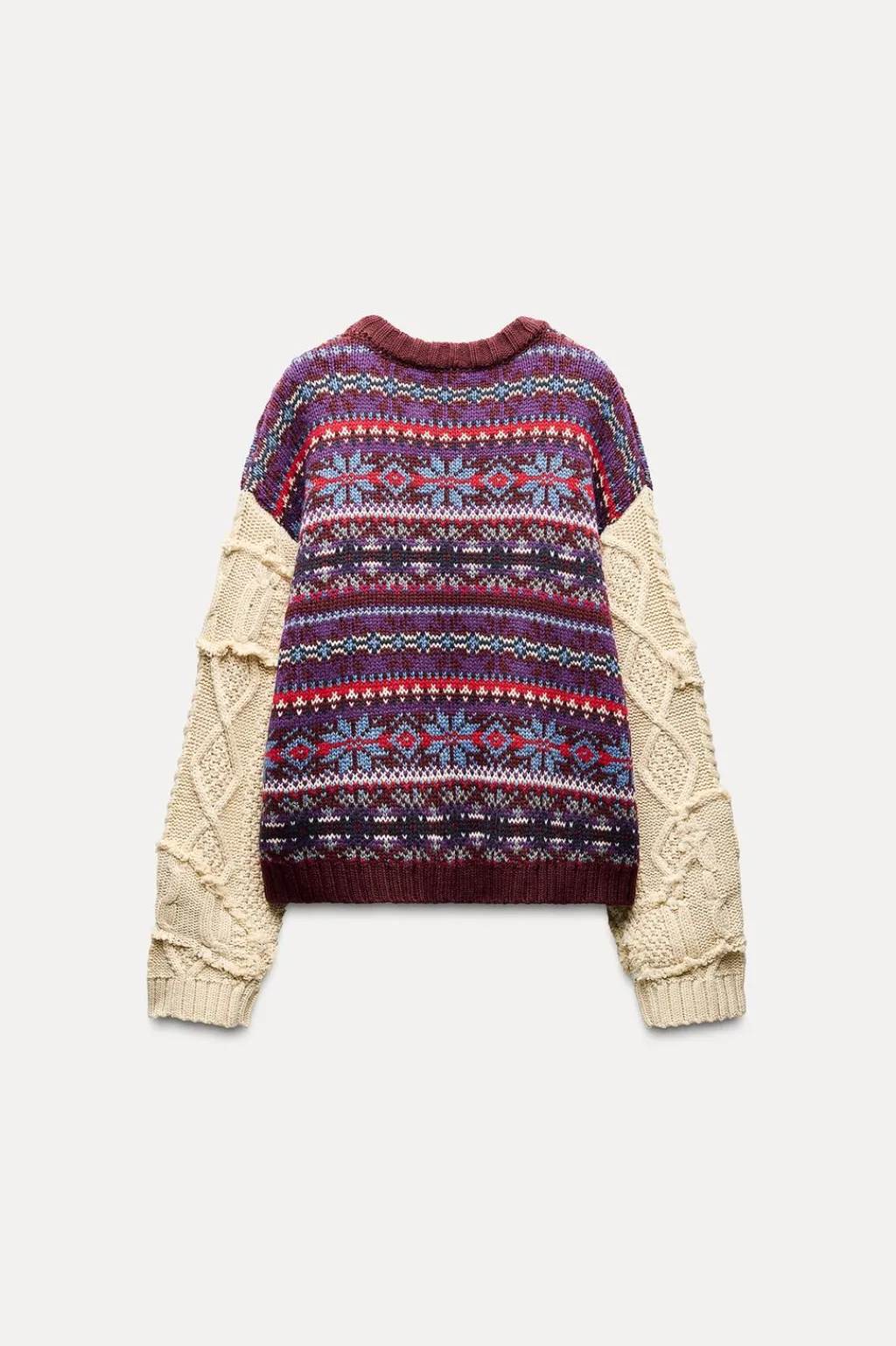 Discount JERSEY PUNTO COMBINADO JACQUARD Mujer Cárdigan / Jerséis|Punto