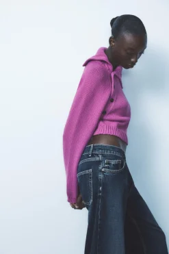 Discount JERSEY PUNTO CUELLO ASIMÉTRICO Mujer Cárdigan / Jerséis|Punto