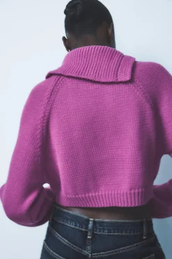 Discount JERSEY PUNTO CUELLO ASIMÉTRICO Mujer Cárdigan / Jerséis|Punto