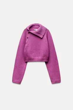 Discount JERSEY PUNTO CUELLO ASIMÉTRICO Mujer Cárdigan / Jerséis|Punto