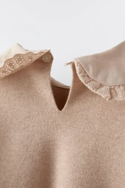 Niños ZARA 1½ - 6 Años·Punto|1½ - 6 Años·Total Look<JERSEY PUNTO CUELLO BORDADO