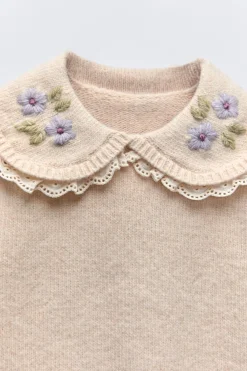 Niños ZARA 1½ - 6 Años·Punto|6 - 18 Meses·Punto<JERSEY PUNTO CUELLO BORDADO