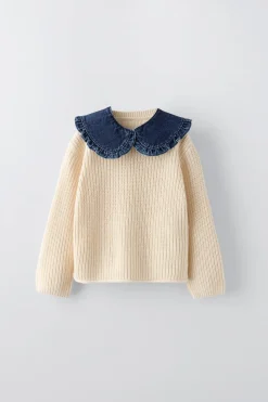 Niños ZARA 1½ - 6 Años·Punto|1½ - 6 Años·Jeans / Denim<JERSEY PUNTO CUELLO COMBINADO